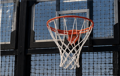 Close up of basketball hoop