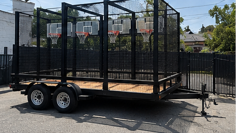 Basketball trailer side view